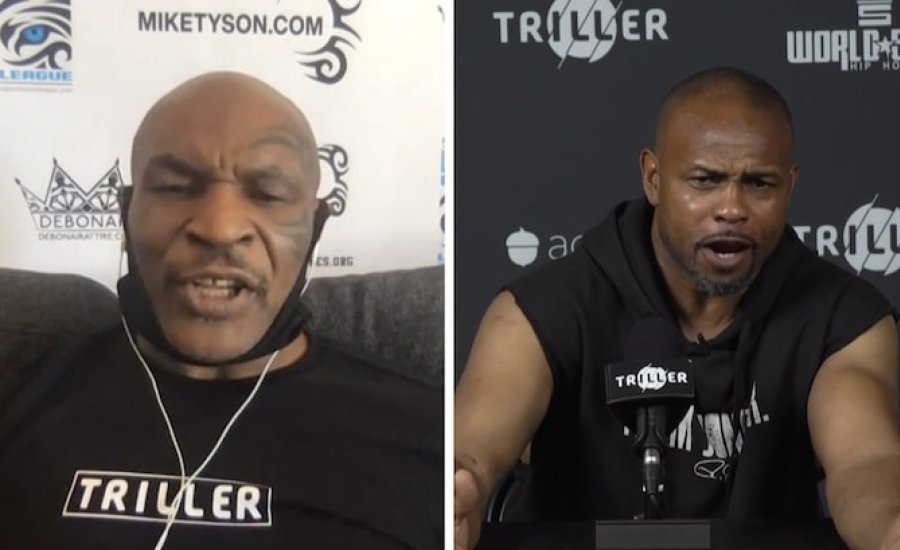 Mike Tyson és Roy Jones on-line sajtótájékoztatót tartott