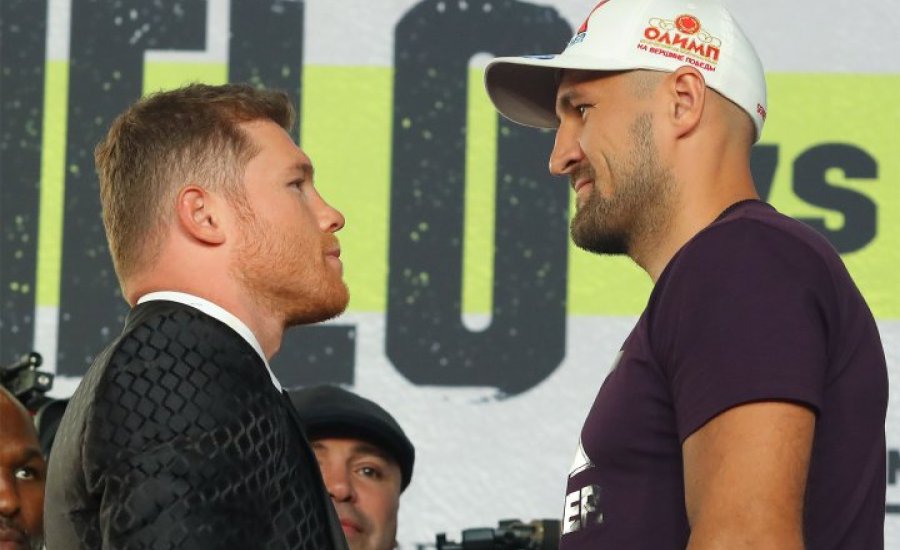 Kovaljov/Canelo sajtótájékoztató a tisztelet jegyében